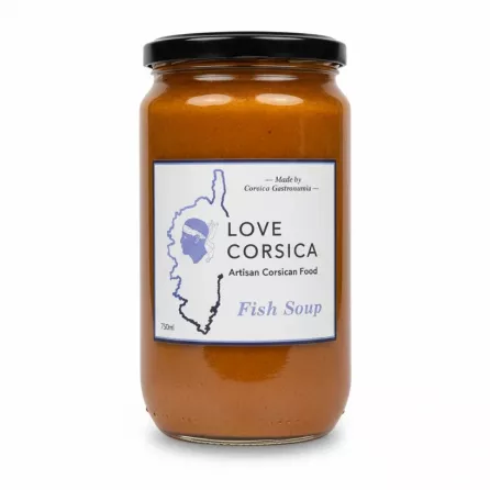 Jar of Love Corsica Fish Soup showing front label