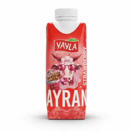 Yayla Ayran Strawberry flavour tetrapak 250ml front view