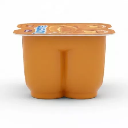Danette caramel dessert four-pack side view
