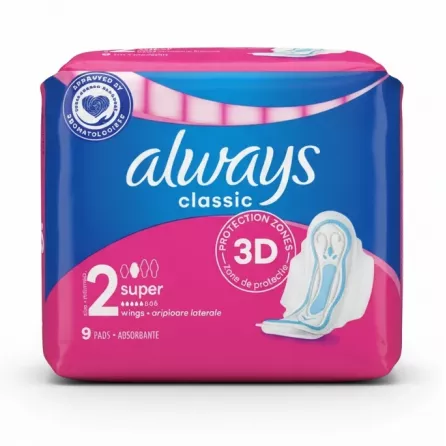 Always Classic Super 3D sanitary pads pack front view