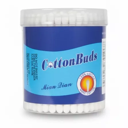 Mian Qian Cotton Buds container front view showing blue label