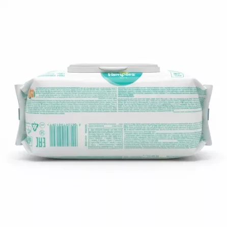 Pampers Sensitive Baby Wipes pack back with ingredients and details