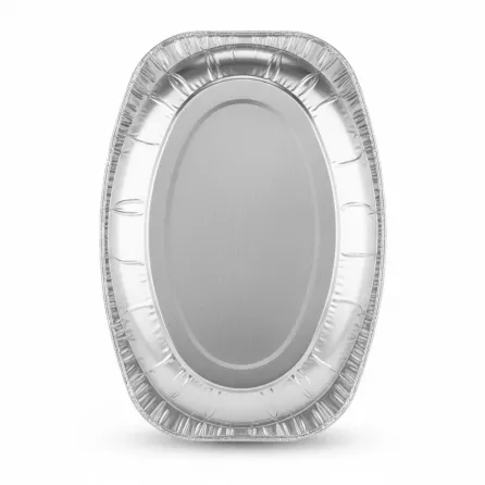 Empty aluminium snack platter without packaging