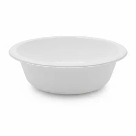 ExtraValue branded white plastic large bowl with decorative edge on display