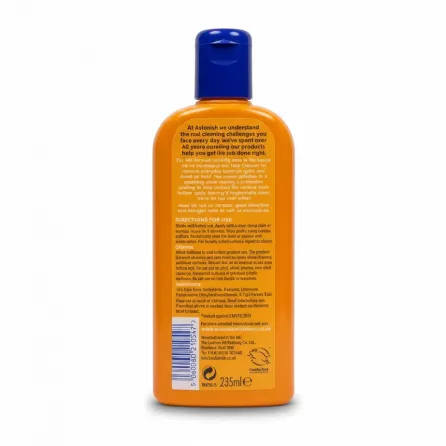 Astonish Hob Cleaner antibacterial bottle back with usage instructions