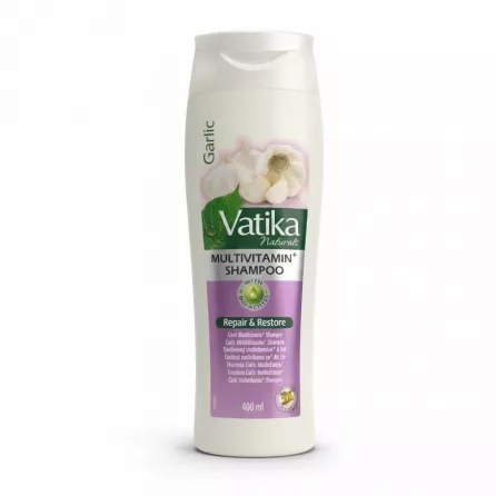 Vatika Naturals Multivitamin Garlic Shampoo bottle front view