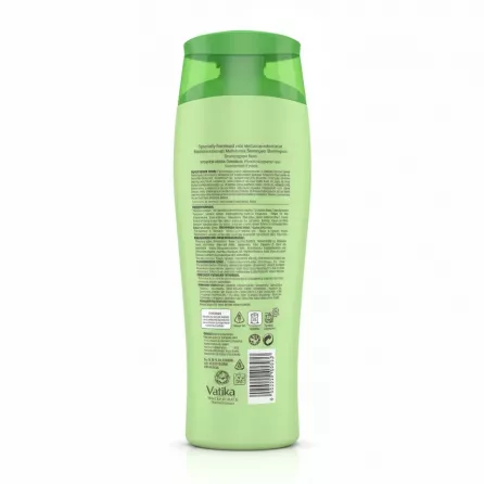 Vatika Naturals Wild Cactus Multivitamin Shampoo bottle back view with ingredients and directions