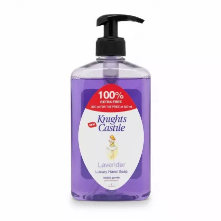 Knights Castle Lavender Luxury Hand Soap 400ml pump bottle front label