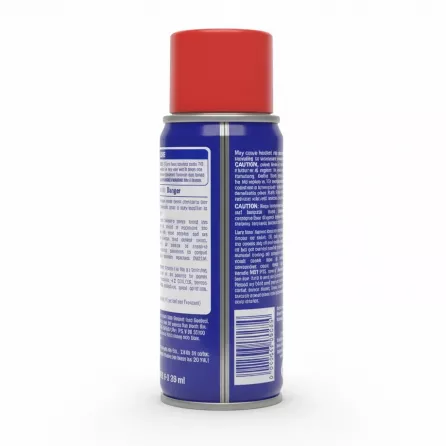 Back label of WD-40 lubricant spray showing safety cautions