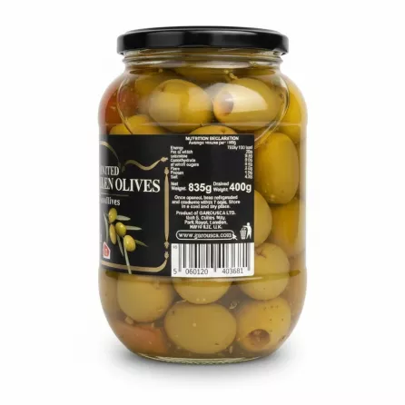 Back view of jar showing nutrition and barcode