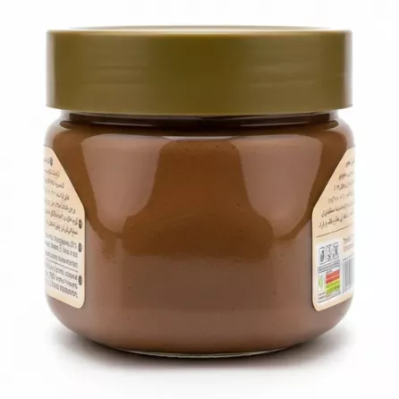 Back of DevinJax Chocolate Sesame Spread jar showing ingredients and product info