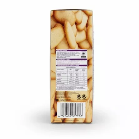 Back of Rochambeau Langues de Chat box with ingredients and nutritional facts