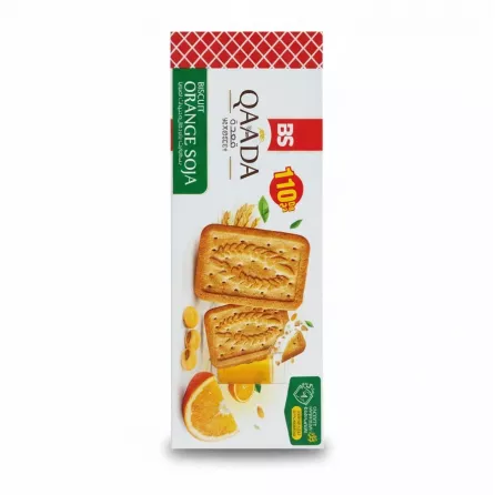 BS Qaada Orange Soja Biscuit packaging front