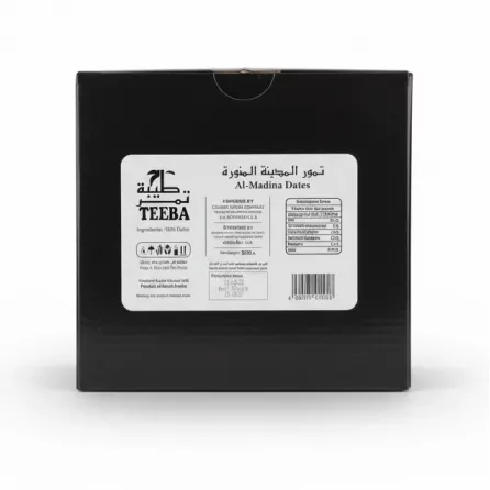 Back label with nutritional info and details