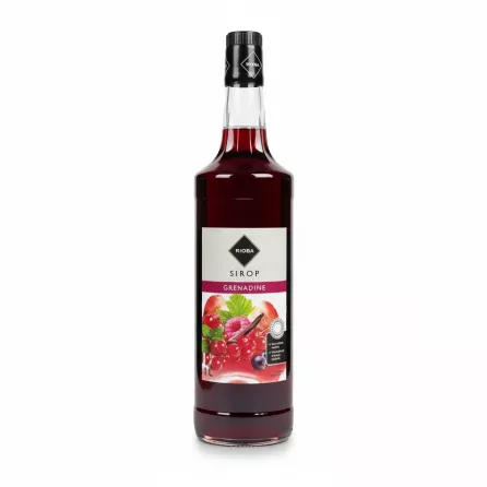 Rioba Grenadine Syrup bottle front view with fruit label