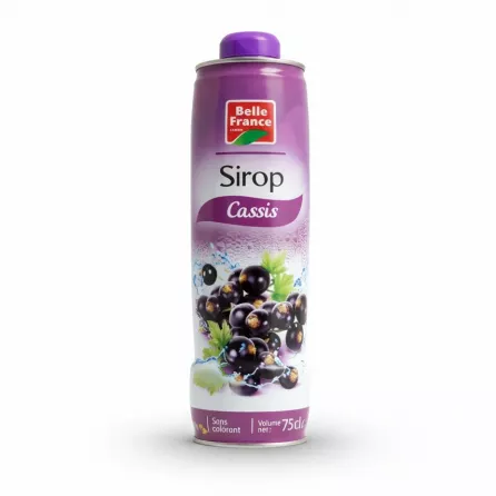 Belle France Sirop Cassis blackcurrant syrup bottle front label
