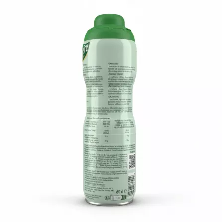 Back view of Teisseire Lemon Syrup showing ingredient list and nutrition on a white background