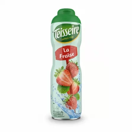 Teisseire strawberry flavour drink syrup bottle front