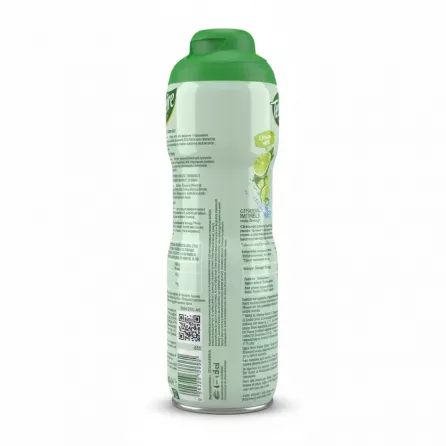 Teisseire Lime Syrup bottle back showing ingredients and nutritional information