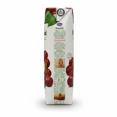 Side view of Mihan Fruitland Sour Cherry Nectar carton with product details