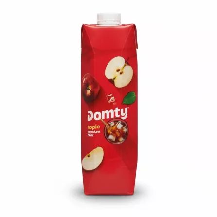 Domty Apple Premium Drink 1 litre carton with apple illustrations