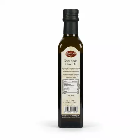 Rivière d'Or Extra Virgin Olive Oil bottle back view with nutrition label