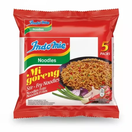Indomie Mi Goreng instant noodles 5 pack front packaging