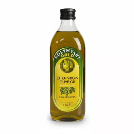 Bottle of Kolymvari Gold Extra Virgin Olive Oil front label