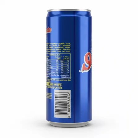 Back of Selecto can showing ingredients and barcode