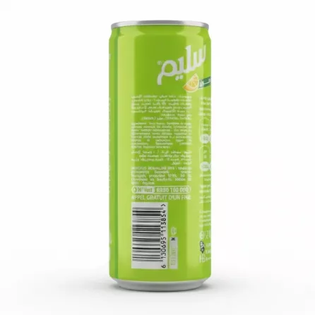 Back view of Slim Lemon can with ingredients and barcode