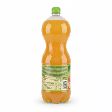 Back label of Frutti Fresh peach juice showing ingredients and nutritional information