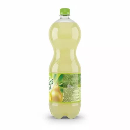 Frutti Fresh pear juice bottle side view with ingredients text