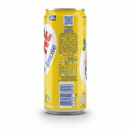 Back of Esta Thè lemon iced tea can showing ingredients and nutritional information