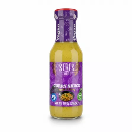 Bottle of Seres Foods Tropical Curry Sauce front label