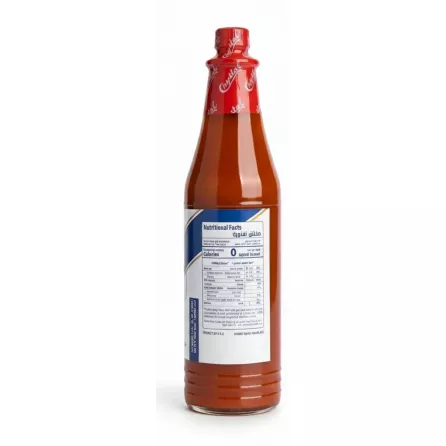 Back label of Crystal Hot Sauce showing nutrition facts