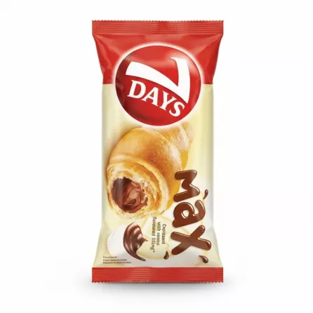 7 Days croissant with cocoa filling in packaging on a white background