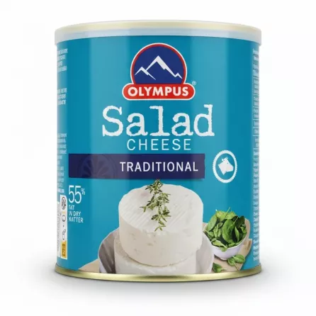 Olympus Traditional Salad Cheese can front label with cheese image