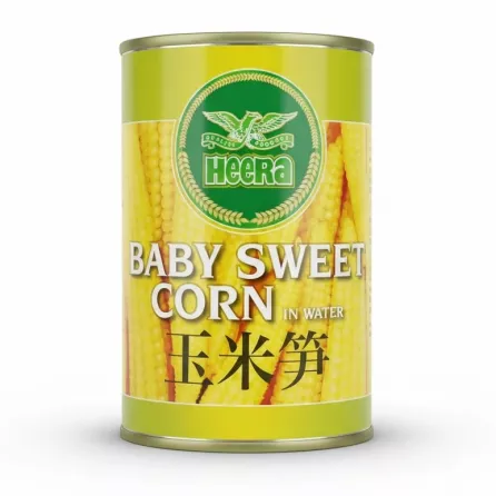 Heera Baby Sweet Corn in Water can front label