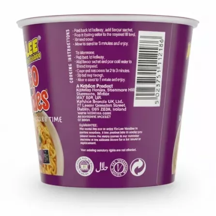 Ko-Lee Go Noodles packaging details and barcode