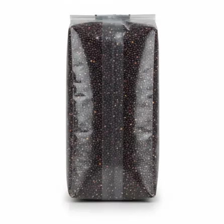 back of Sofra black quinoa pack with re-sealable bag feature