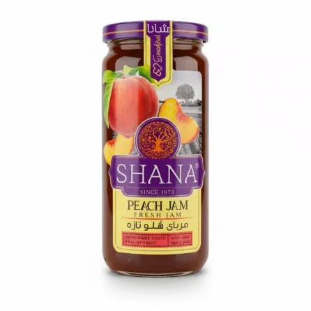 Shana Peach Jam jar front label