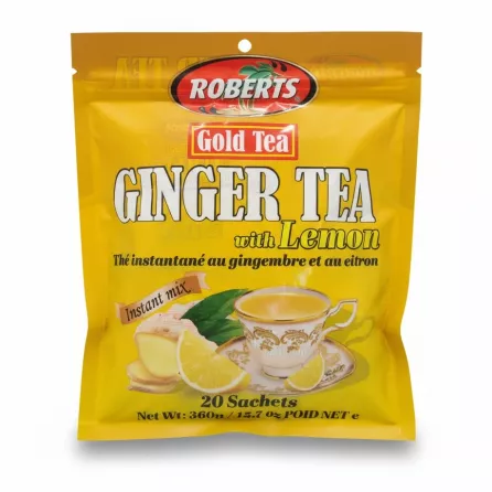 Roberts Gold Tea Ginger Tea with Lemon pouch front