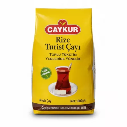 Çaykur Rize Black Tea 1000g pack front view with yellow packaging