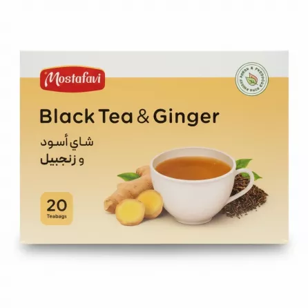 Box of Mostafavi Black Tea & Ginger with 20 teabags