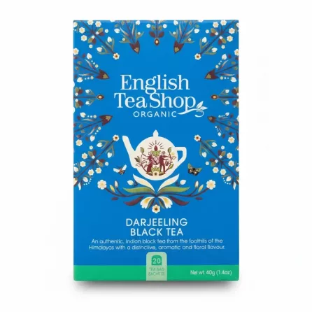English Tea Shop Organic Darjeeling Black Tea front packaging