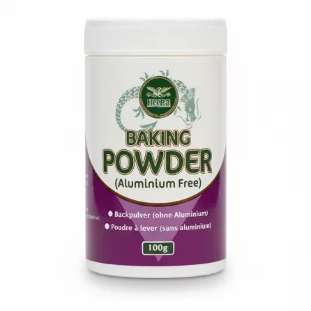 Heera Baking Powder Aluminium Free 100g front packaging on a white background