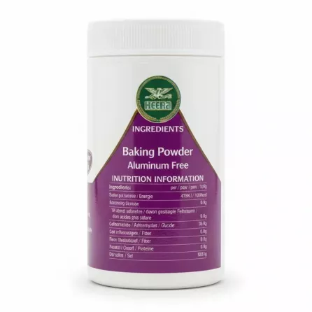 Heera Baking Powder Aluminium Free 100g ingredient and nutrition label