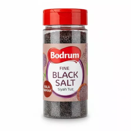 Bodrum Fine Black Salt shaker bottle with red lid
