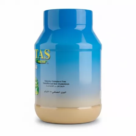 Side view of Cortas Tahina jar with ingredient and quality labels