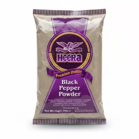 Packet of Heera Black Pepper Powder with purple and gold design
